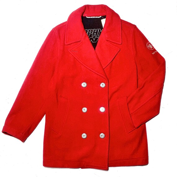 Murphy Nye Red Wool Peacoat With Warm Tech Lining & Inox Buttons