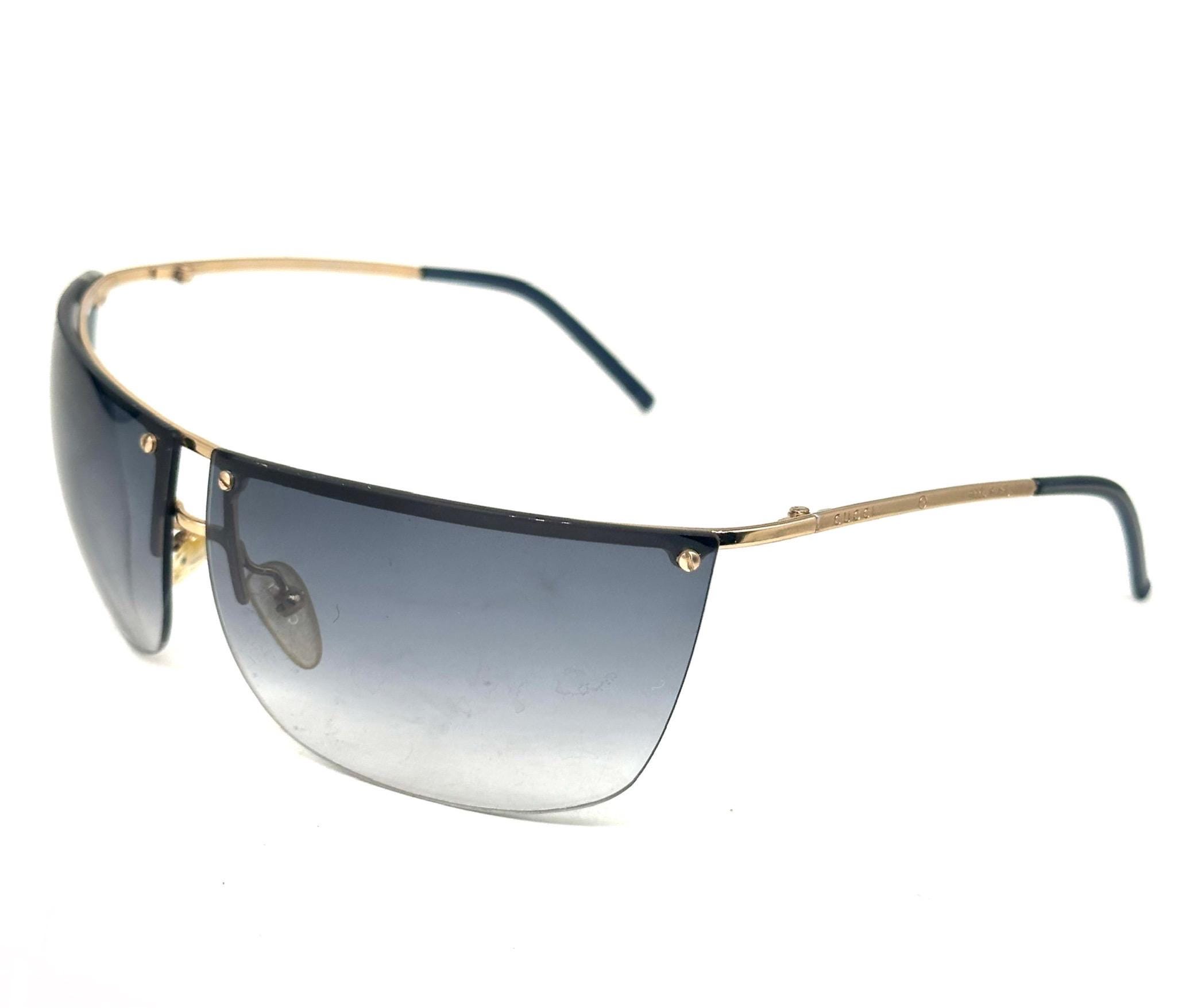 Gucci GG2653 Golden Rimless Wrap Sunglasses W Grey Fade  display picture 2