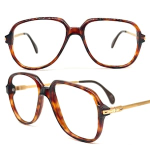 Persol Ratti 09185 tortoise drop shaped frames w adorned golden metal temples, 1980s NOs Italy