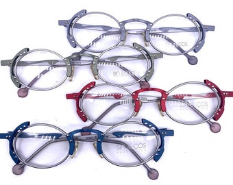 Sin & Cos SC801 oval steampunk eyeglasses, coming in 4 different colors, Italy NOS 90s