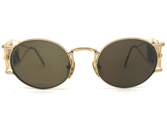 Jean Paul Gaultier 56-4672 Rare Gold Plated Round Steampunk