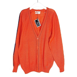 Ted Lapidus BNWT red cotton Linen knit cardigan, yachting style Italy 80s