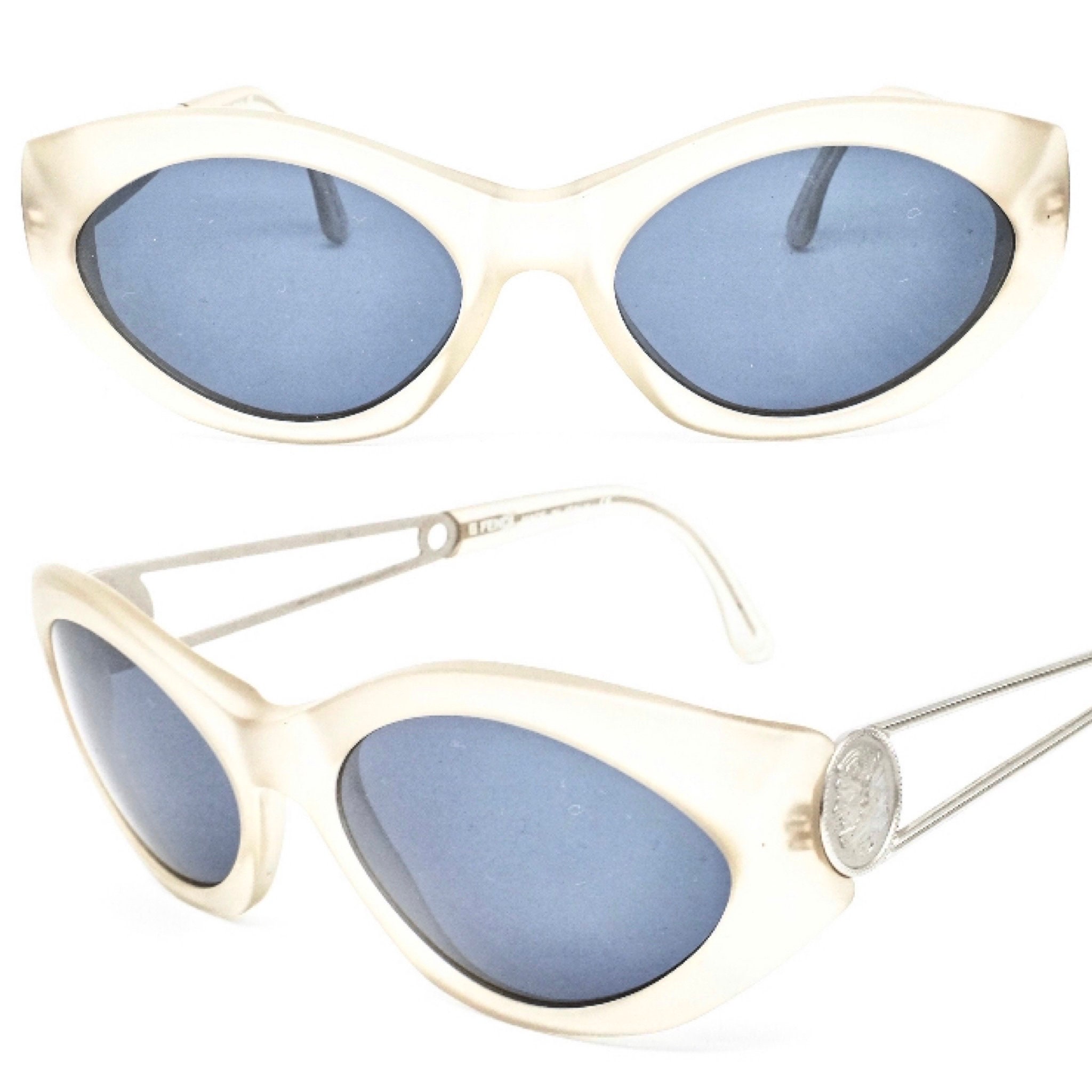 Fendi 302 Clear - Silver Cateye Sunglasses W Safety Pin  display picture 1