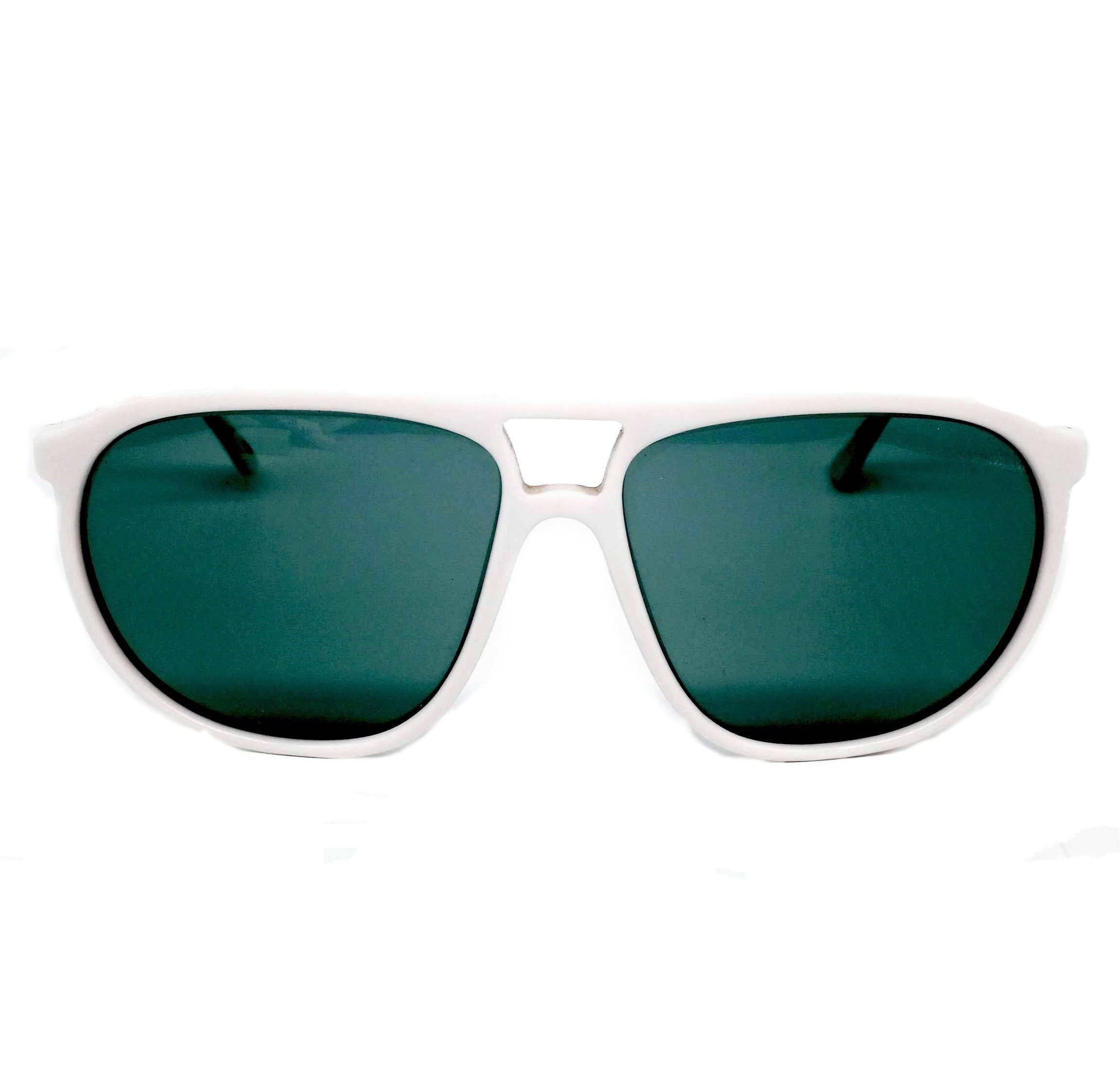 Lozza Zilo Sport white cello aviator sunglasses w crystal lenses, 1970’s  NOS Italy