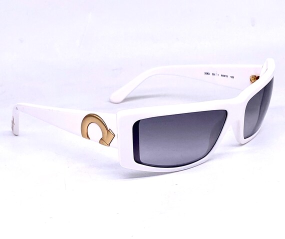 Ferragamo white acetate rectangular sunglasses w … - image 3