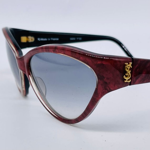 YSL 8404 Burgundy Marble Sunglasses Made in France in the 80s - Etsy
