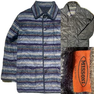 Missoni reversibile multicolor mohair wool - black Quilted long coat, in mint condition sz XL