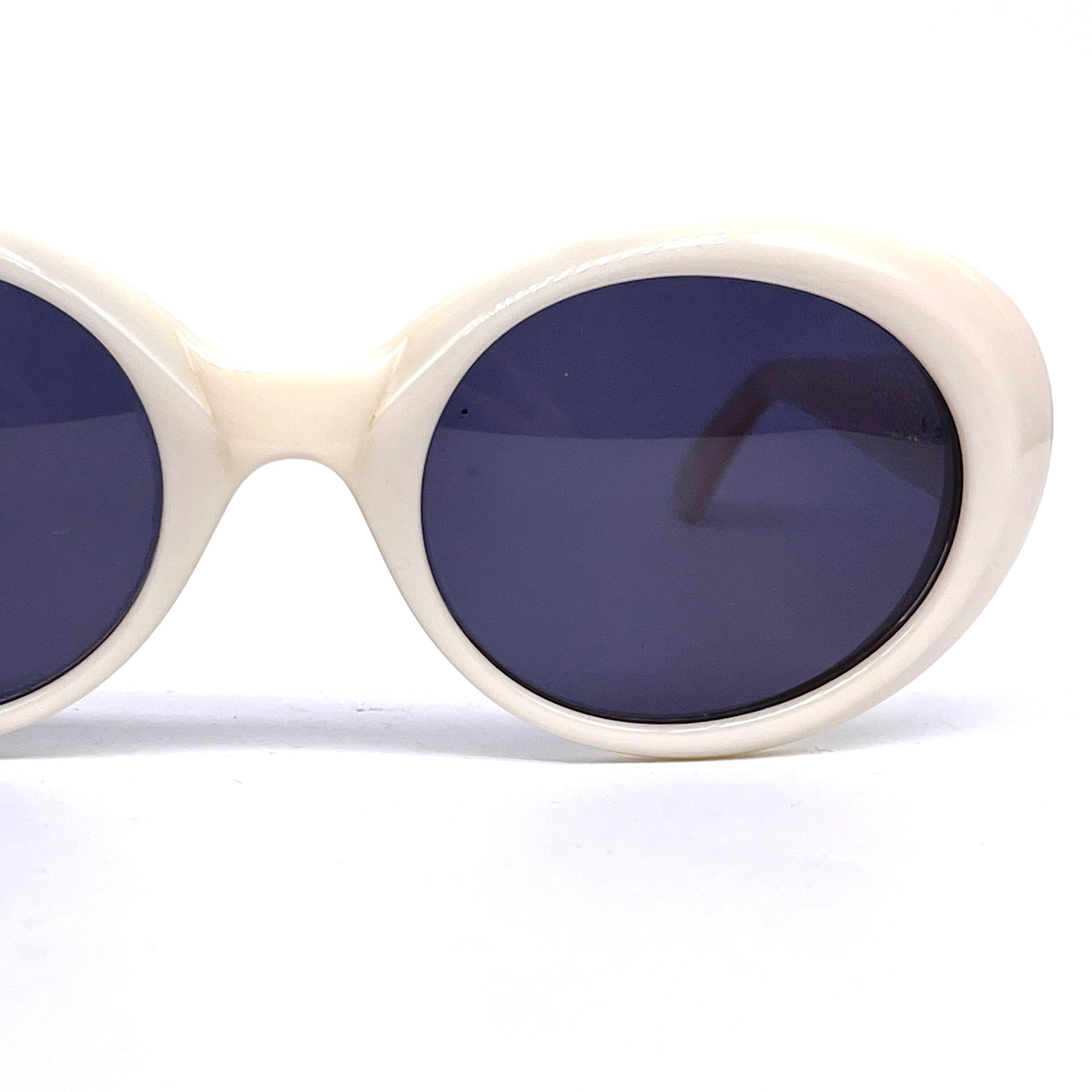 Les Copains 1 Cobain Style Designer White Oval Sunglasses Hand Made in Italy 80s NOS Etsy Ireland