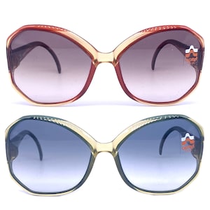 Occhiali da sole grandi e funky oversize Viennaline 1970 realizzati in Austria in Optyl, NOS in 2 colori