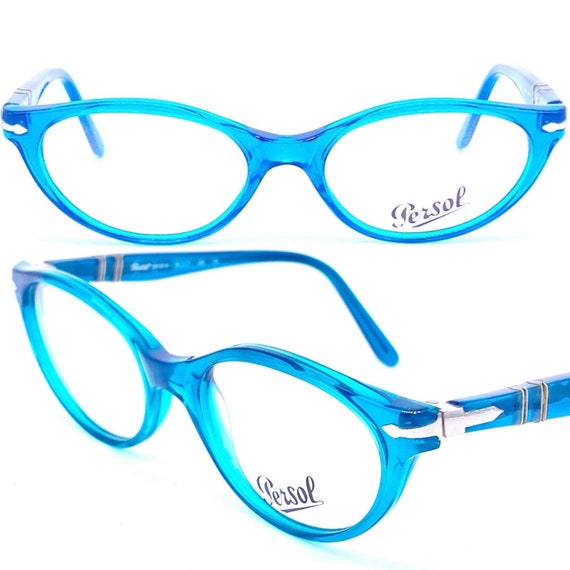 Persol 2518 V Blue green Cateye Eyeglasses Frames Hand Made in Italy NOS 90s Etsy