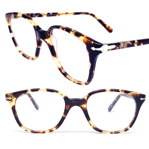 Persol Ratti 301 classy Demi ambra montature per occhiali quadrati geek, NOS anni &#39;80 Italia