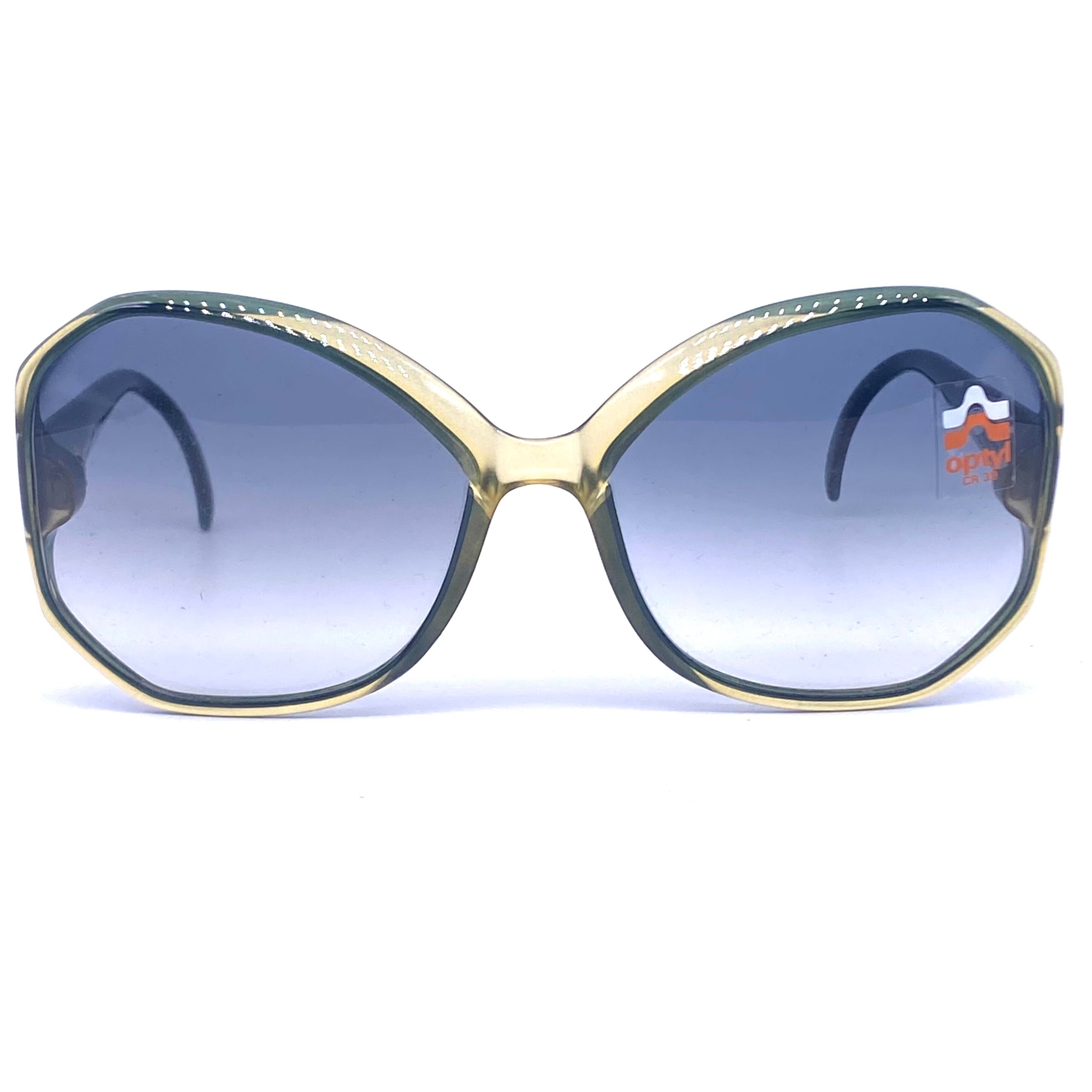 Vintage Deadstock Optyl LCM Vienna Austrian Designer Teal Oversized Sunglasses Optyl Viennaline - Etsy main image 2