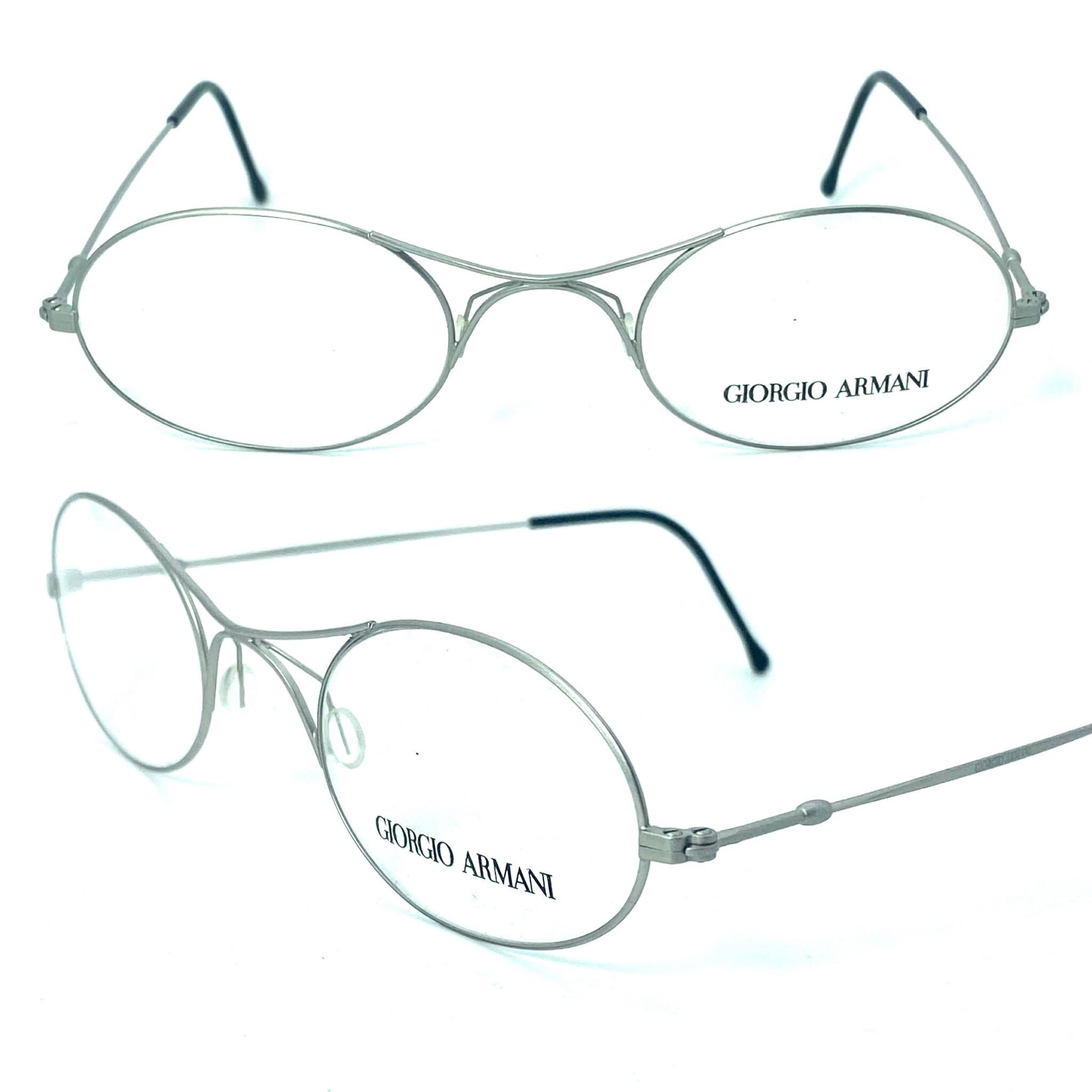 Giorgio Armani 229 Iconic Oval Ultra Thin Silver Metal Eyeglasses