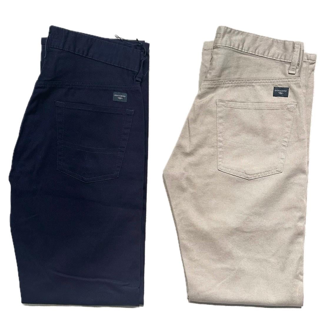 パンツ DOCKERS 90s Navy chino pants made in USA Dockers Khakis Chinos Vintage Trousers Navy/ Beige Cotton