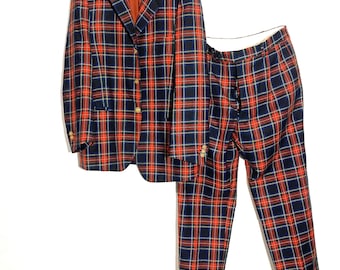 Abito sartoriale in lana tartan scozzese realizzato in Italia da Catanzariti Torino, tg S/46