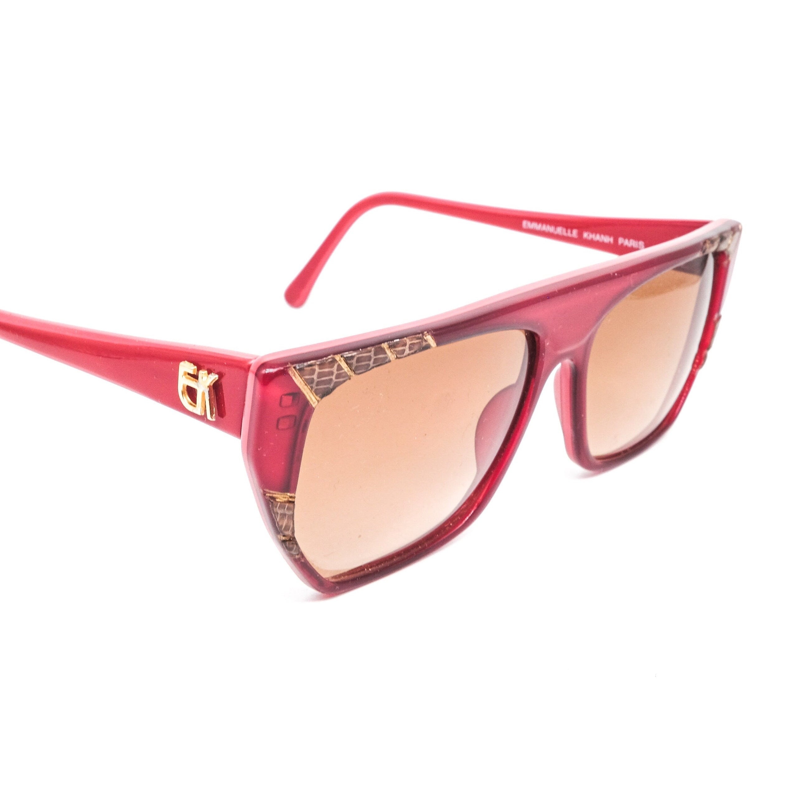 EMMANUELLE KHANH Paris 8080 69 Sunglasses France RED EK Emmanuelle Khanh 8080 M9 – Vintage Frames Company main image 4
