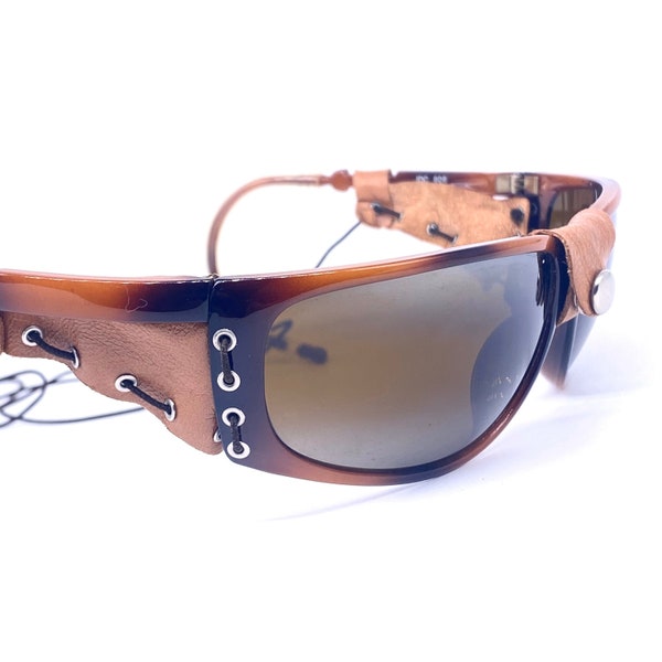 Leather Side Shield Sunglasses Etsy