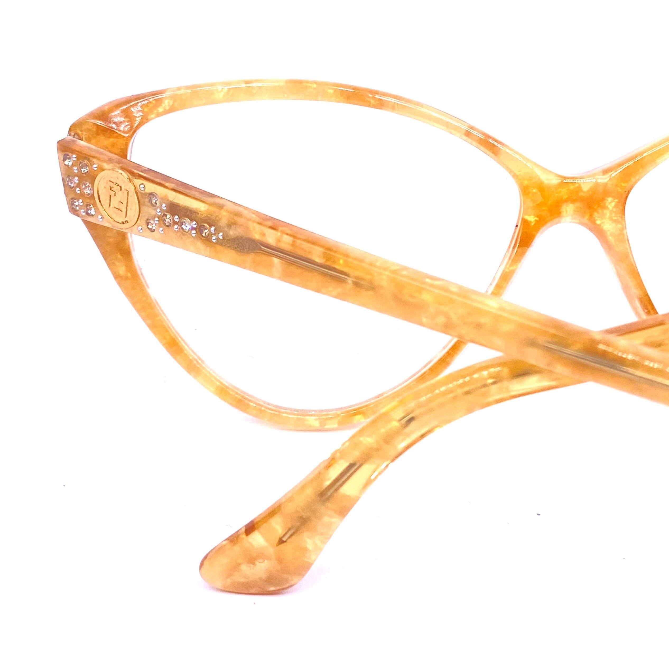 Fendi Amber Eyeglasses FENDI Vintage Eyeglass Frames, Espresso Amber, Italy 90s  main image 4