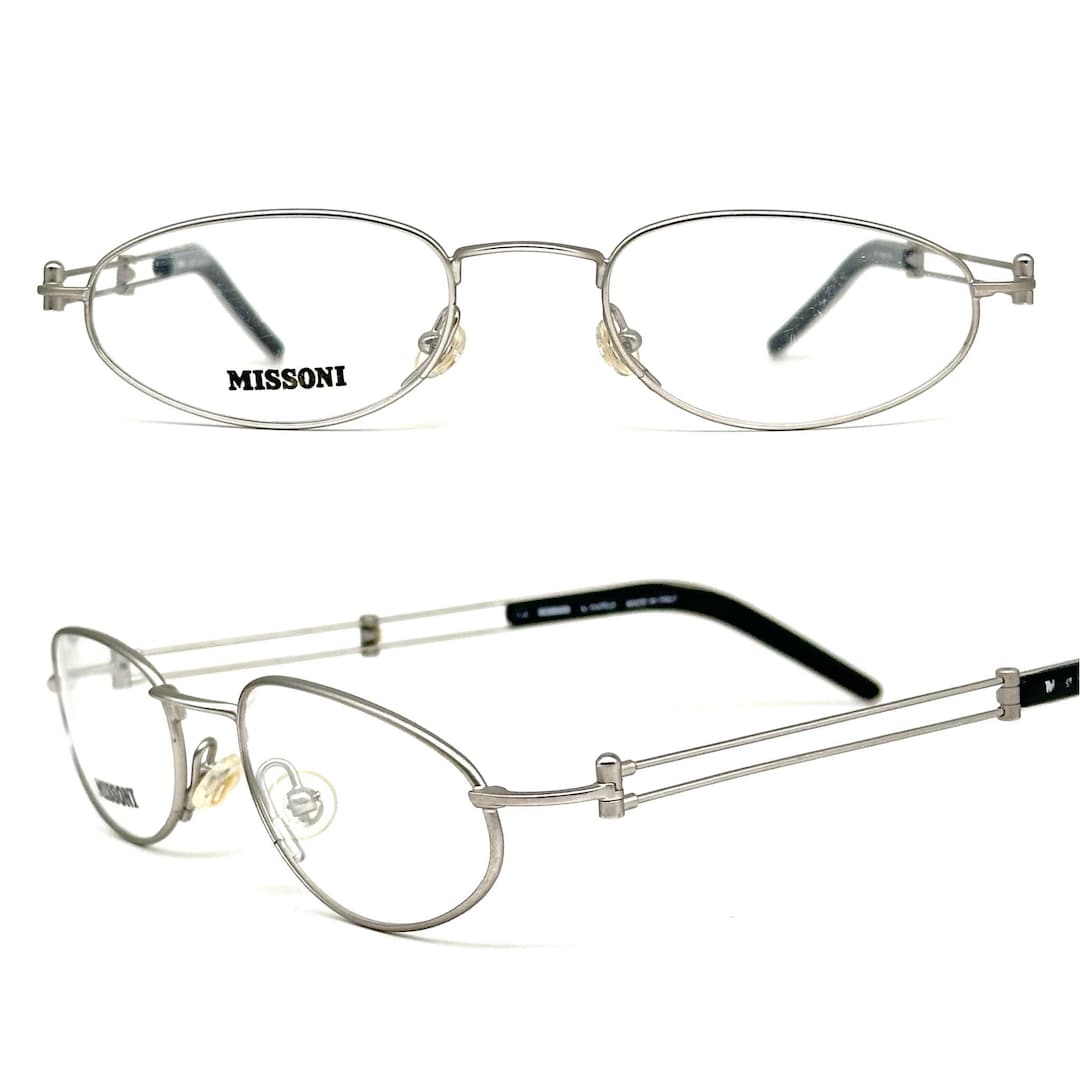 Occhiali da vista Missoni M445 argento con montatura ovale piatta