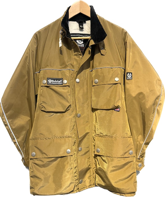Belstaff 90s Golden British Nylon Biker Jacket W Quilted Lining