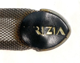 Krizia 80s Rocker Style Belt, Metal Mesh, Studs and Black