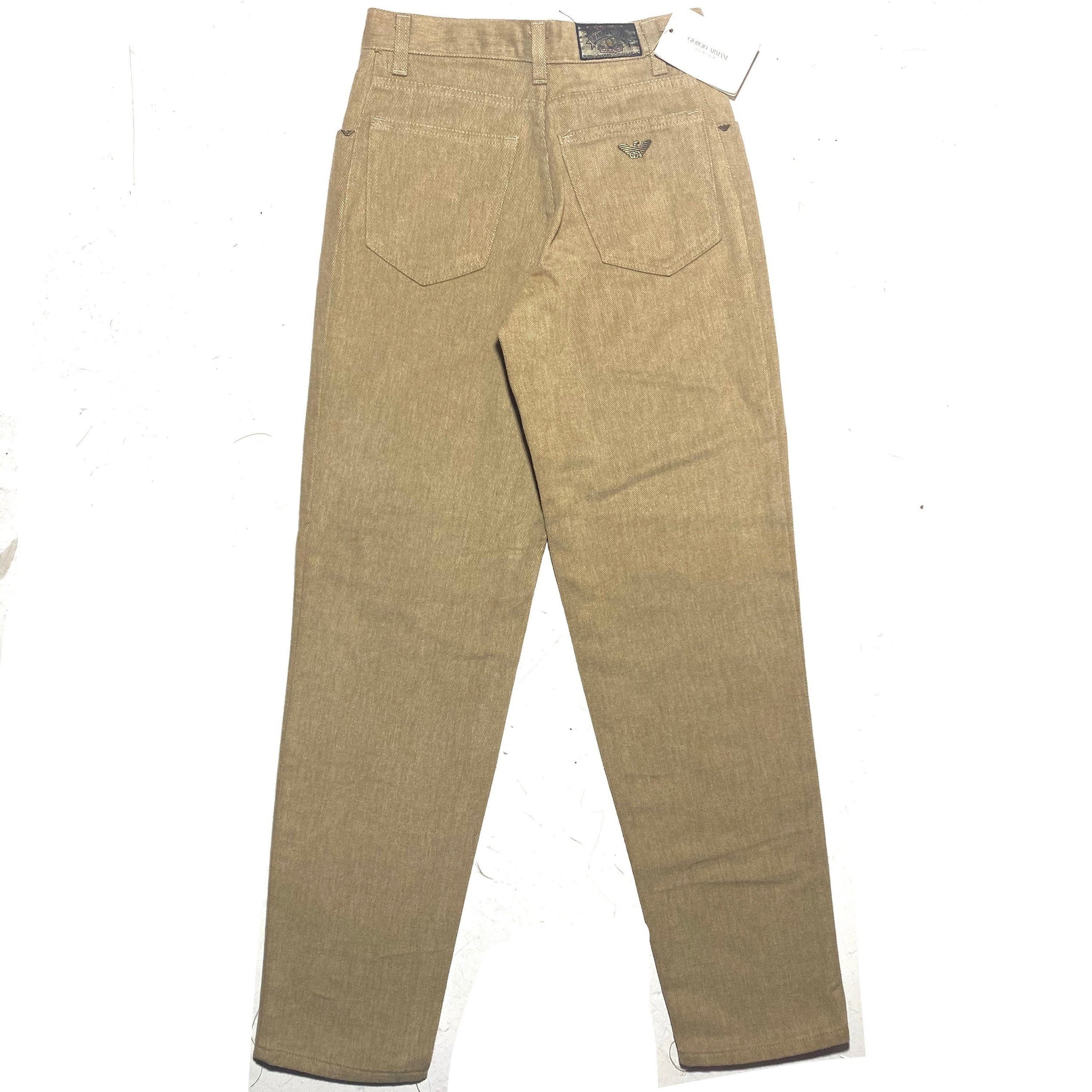 Armani Junior Vintage Beige / Brown Velvet Pants Made in Armani Junior Vintage Beige / Brown Velvet Pants Made in