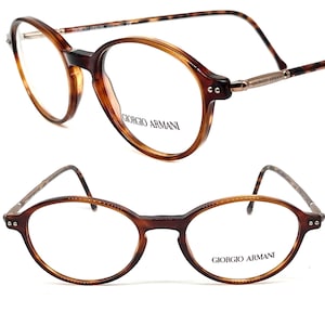 Giorgio Armani 357 oval tortoise keyhole bridge eyeglasses , NOS 90s Italy