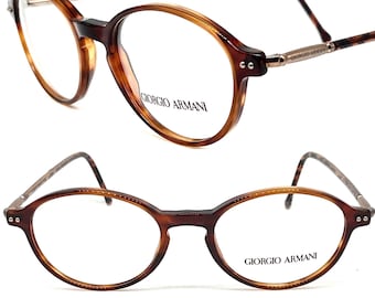 Giorgio Armani 357 oval tortoise keyhole bridge eyeglasses , NOS 90s Italy