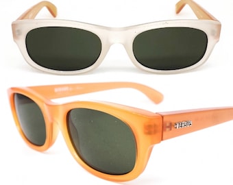 Versus Versace E19 minimal rectangular sunglasses made in Italy coming in 2 colorways, 1990s NOS