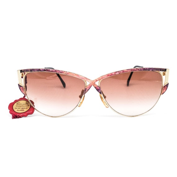Casanova C05 gold plated cateye sunglasses with s… - image 1
