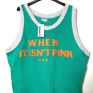 Reebok since 1895 green jogging tank top with ribbed profiles, 1980s NOS sz M