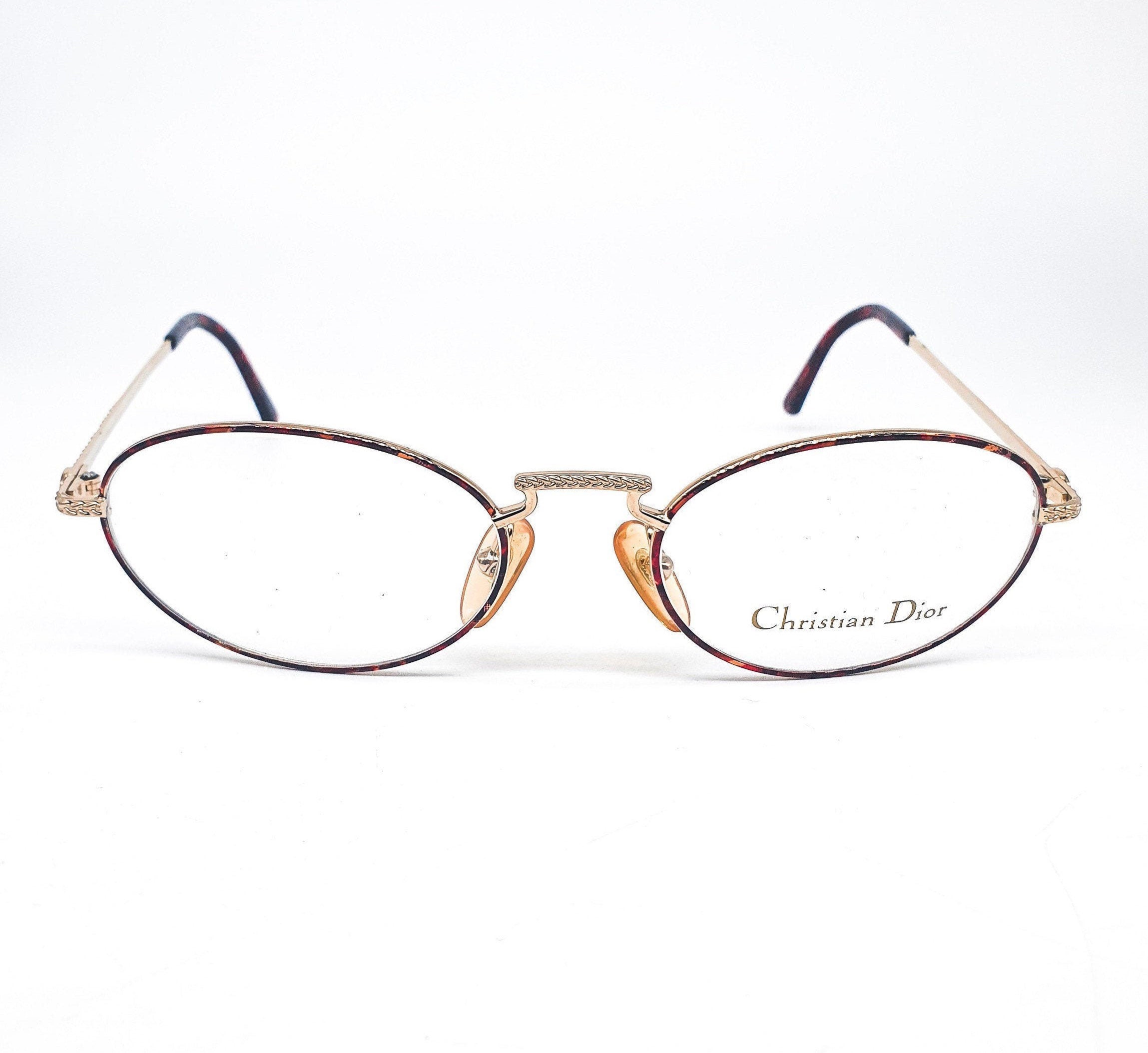 Christian Dior 2855 Oval Tortoise Gold Metal Eyeglasses 