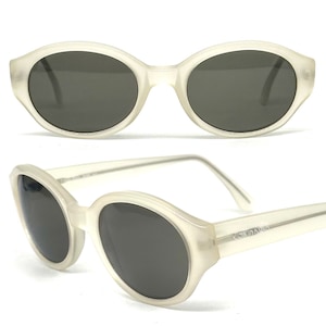 Calvin Klein 619S cool oval clear cello sunglasses made in Italy, 90s NoS