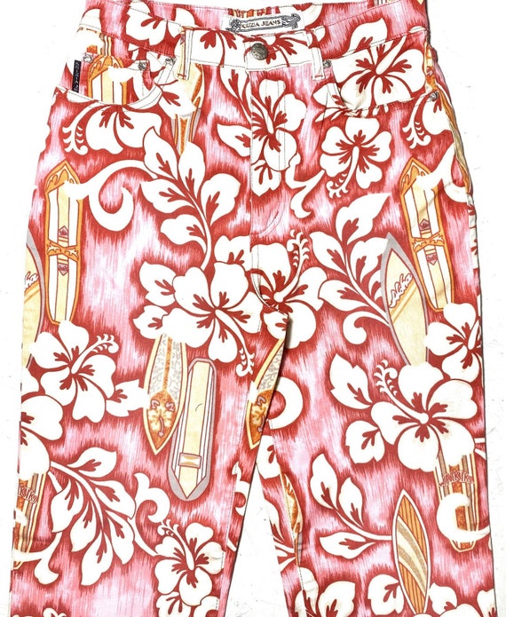 Krizia Jeans pink Waikiki surf boards & Hawaiian … - image 5