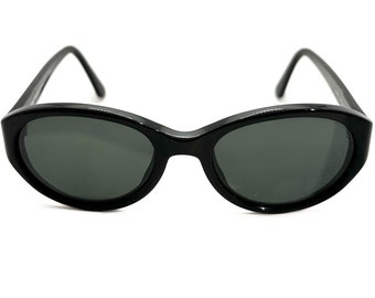 Emporio Armani 560-S Oval Sunglasses Black With Silver Eagle Logo
