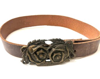 Mcq by Alexander Mcqueen Western Style Tan Leather Belt W