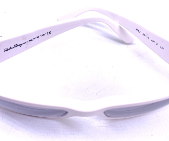 Ferragamo white acetate rectangular sunglasses w … - image 7