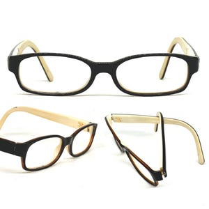 Chanel 3104 color 711 polished black/brown and beige intern eyeglasses frames rare vintage model from 90s