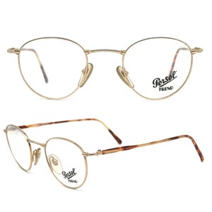 Persol Ratti Radyr pantos / round golden metal eyeglasses hand made in italy, 80s NoS