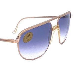 Lozza Linea Profilo 14k rolled gold dbl bridge luxury aviator sunglasses, NoS 70s