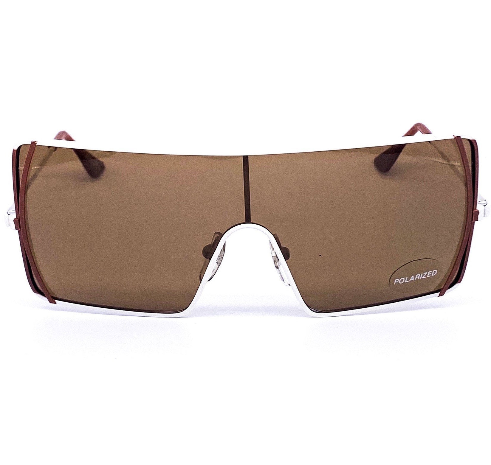 NWT Krizia ladies shield sunglasses Krizia KM2 Minimalist Squared Shield Sunglasses in White  main image 4