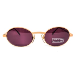 Alain Mikli 7686 Vintage oval matt gold sunglasses, 90s NOS handmade in France