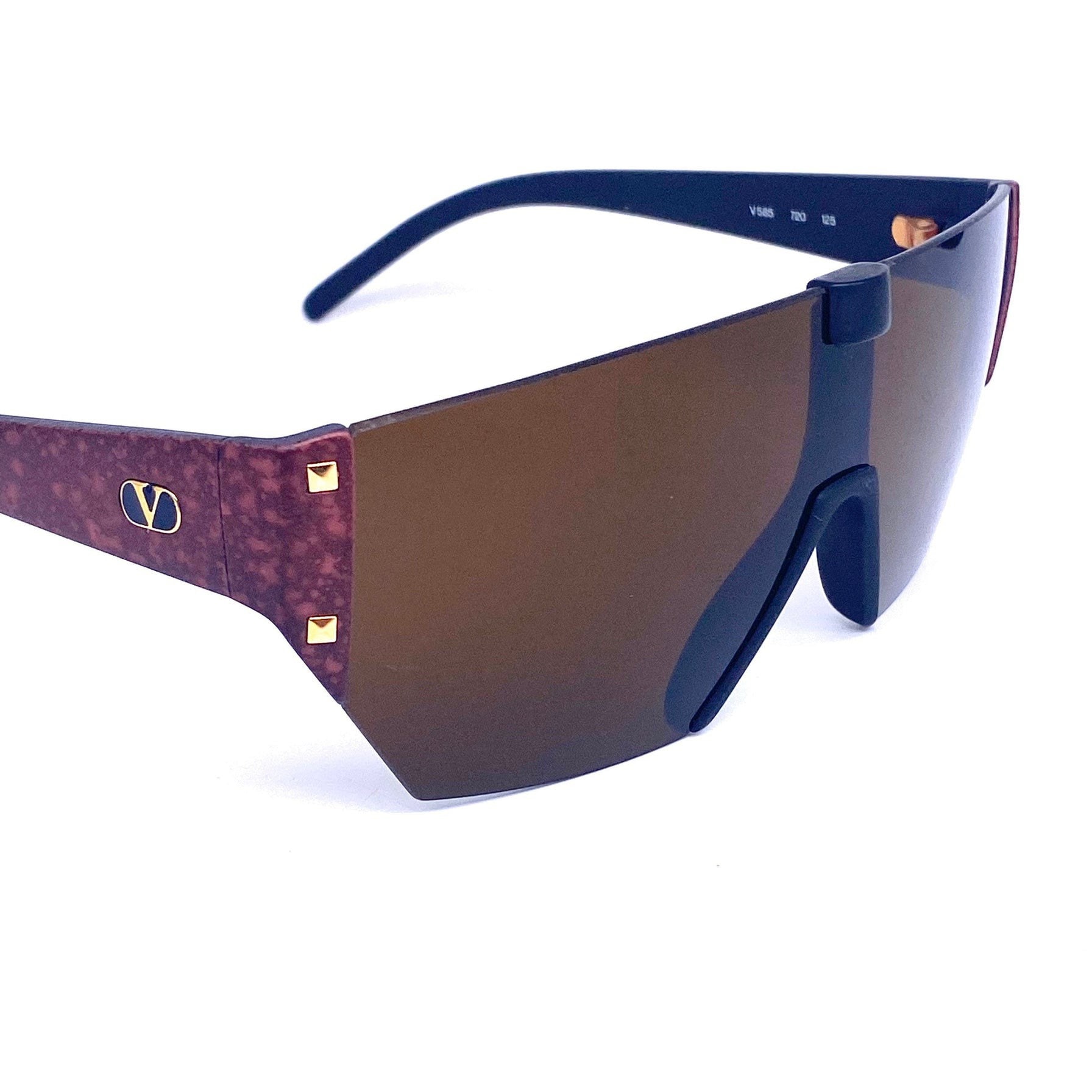 COPY - NWT Valentino Women\'s Shield SilverTone Sunglasses Valentino V568 302 Vintage Shield Sunglasses – Ed & Sarna  main image 2