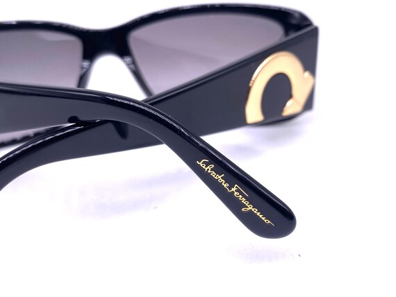 S Ferragamo black rectangular acetate sunglasses … - image 8