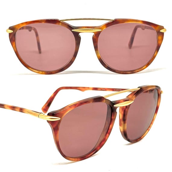 Lanvin 746 Vintage Aviator Brown Tortoise Sunglasses With  display picture 3