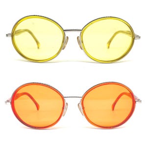 Alain Mikli 3230 oval rounded sunglasses in yellow or orange acetate 90s NOS handmade in France