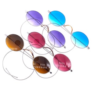Antike ovale Metall-Sonnenbrille aus dem späten 19.Jh., viktorianischer Stil, 4 Farben