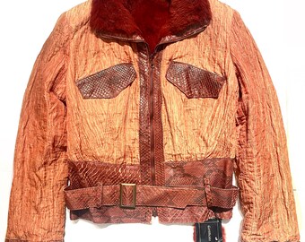 職人による 2 in 1 ラパンファー / サテンクレープ ジャケット