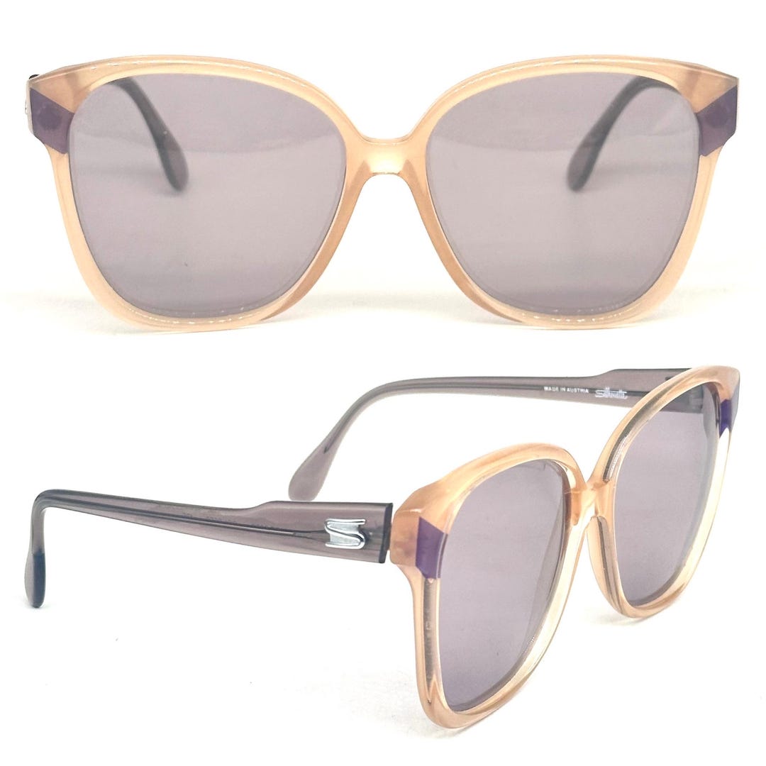Silhouette 3023 Cream and Purple Clear Oversized Sunglasses  display picture 3