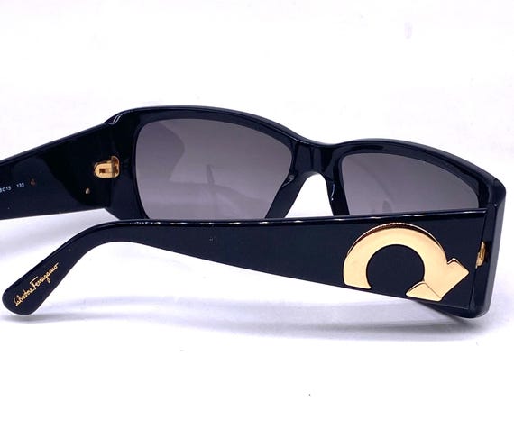 S Ferragamo black rectangular acetate sunglasses … - image 5
